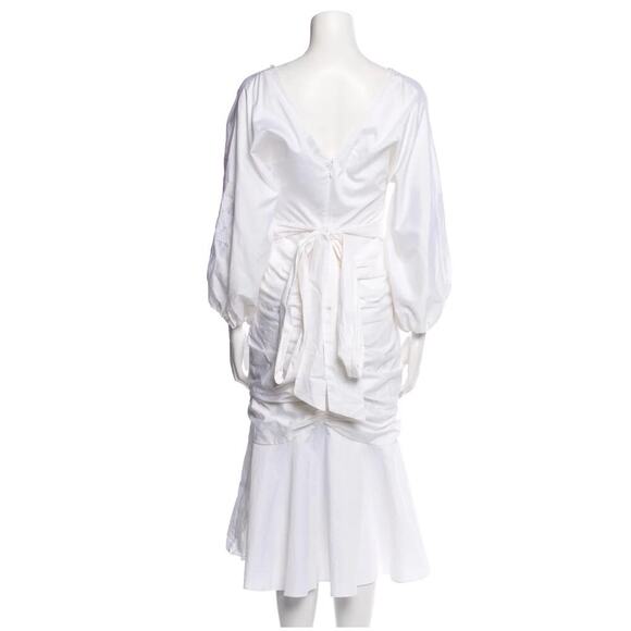 AMUR V Neck White Midi Cut Out Dress Small New w Tags - Picture 8 of 8